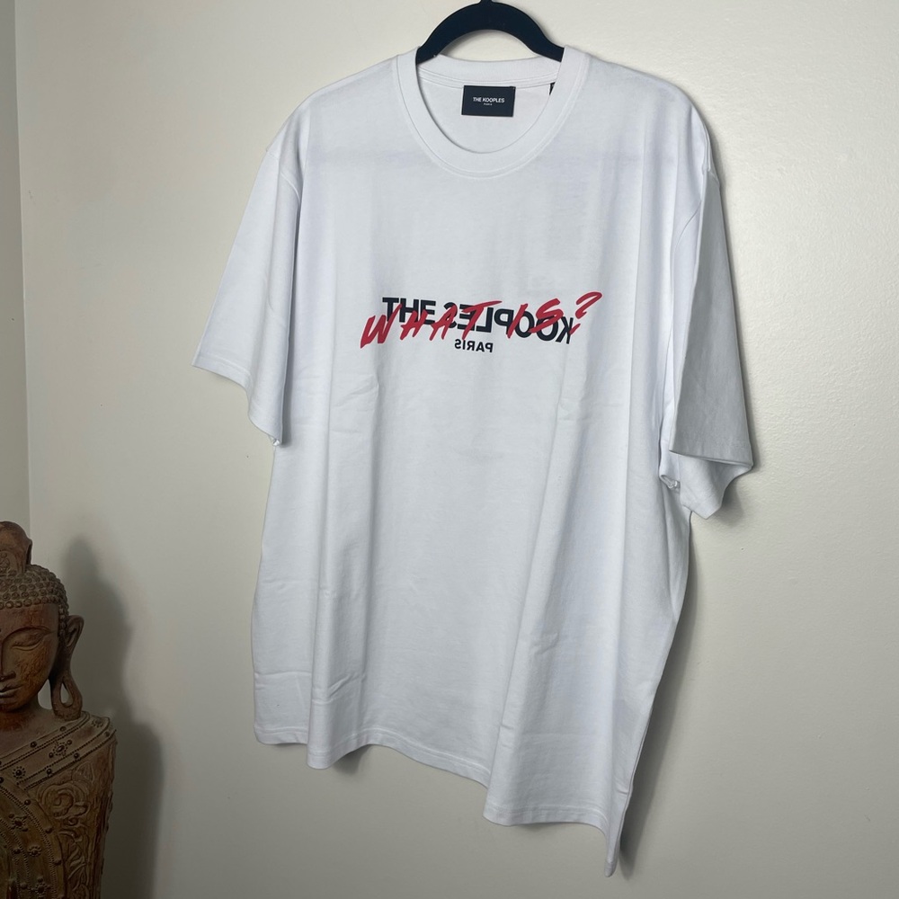 NWT The Kooples Men’s Relaxed ‘What Is’ Cotton Tee Size XXL